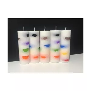 Velón Artesanal de 7 Colores/ 7 Potencia/7 Arcángeles/7 Orixás 13 x 6 cm
